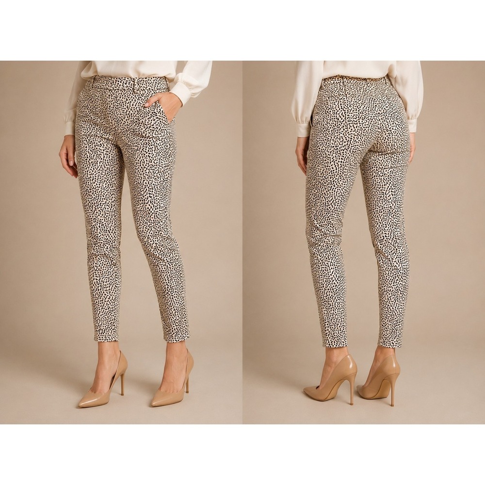 LOFT Outlet Skinny Ankle Pants‎ Womens Size 10 Leopard Animal Print